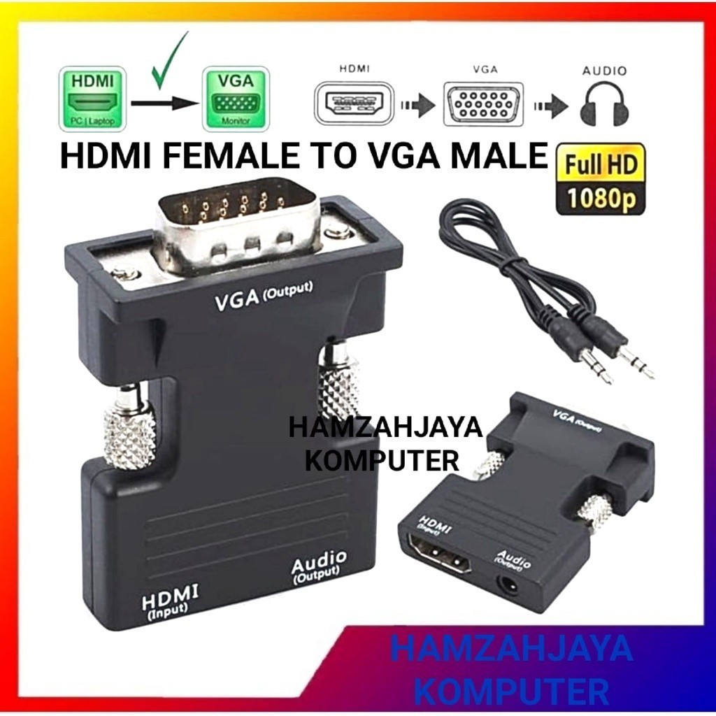 Foto Female to VGA Male 1080P Audio Port