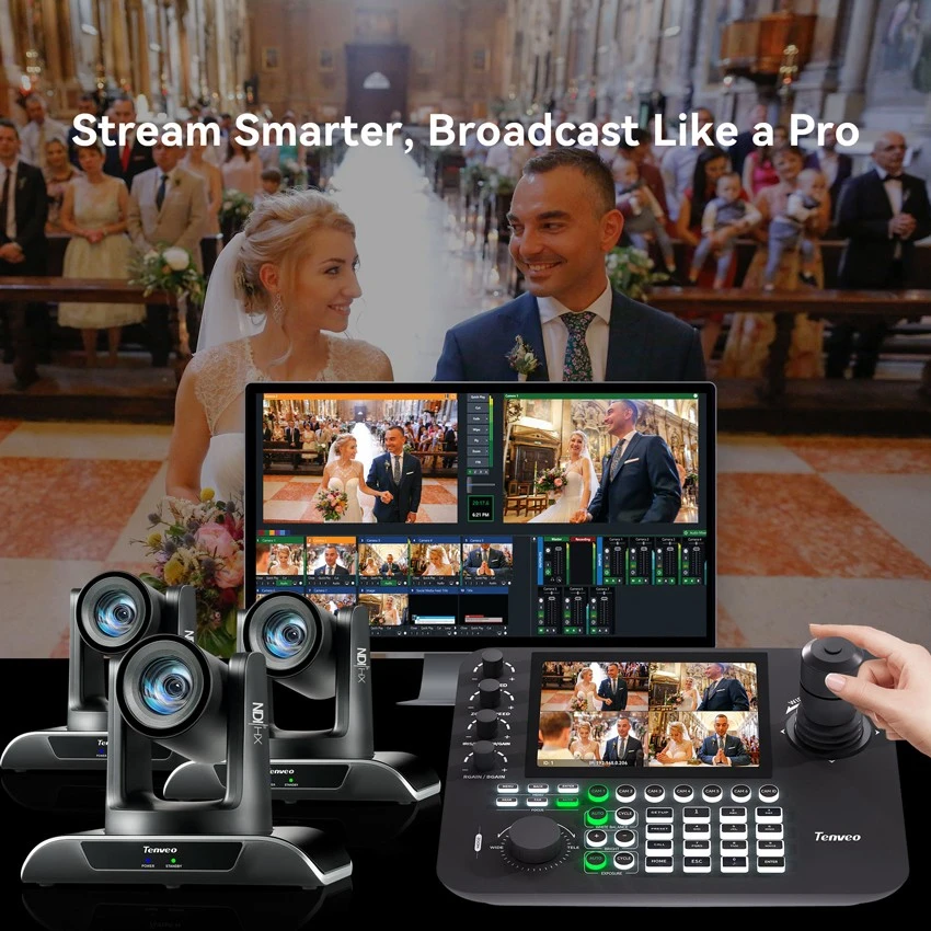 Foto Tanpa Merek Webcam PTZ 4K dengan AI Tracking, Zoom Optik